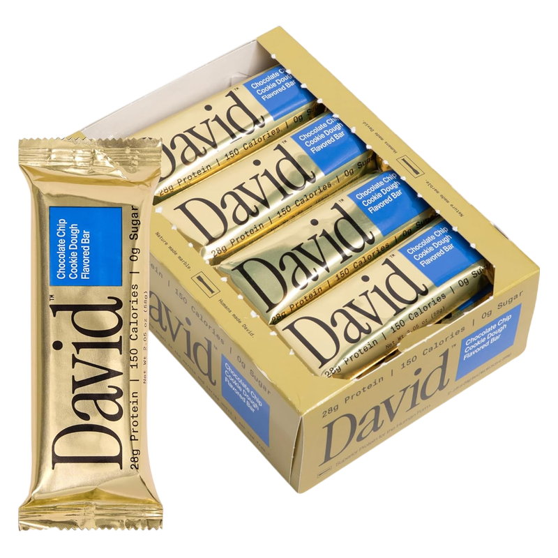 David Chocolate Chip Cookie Dough Protein Bar Case 12ct