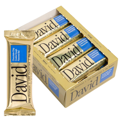 David Chocolate Chip Cookie Dough Protein Bar Case 12ct