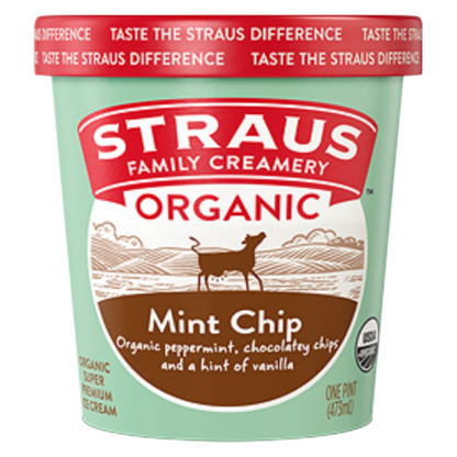 Straus Family Creamery Mint Chip Ice Cream Pint 16oz