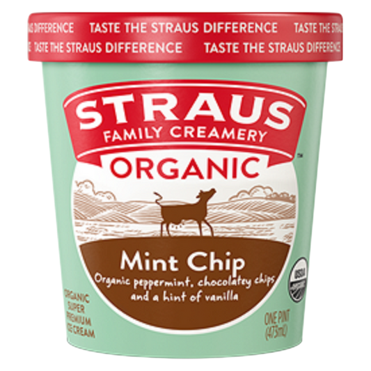 Straus Family Creamery Mint Chip Ice Cream Pint 16oz