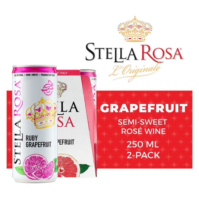 Stella Rosa Ruby Rose Grapefruit Semi-Sweet Rose Wine 2Pk/250 ml