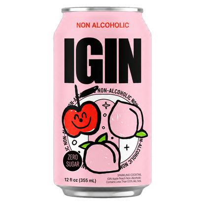 IGIN Apple Peach Non-Alcoholic Sparkling Cocktail 6 Pack (6 x 355ml Cans)