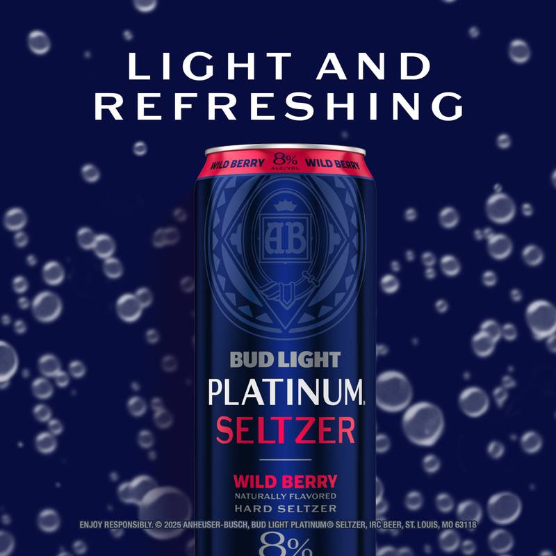 Bud Light Platinum Wild Berry Seltzer Single 25oz Can 8.0% ABV