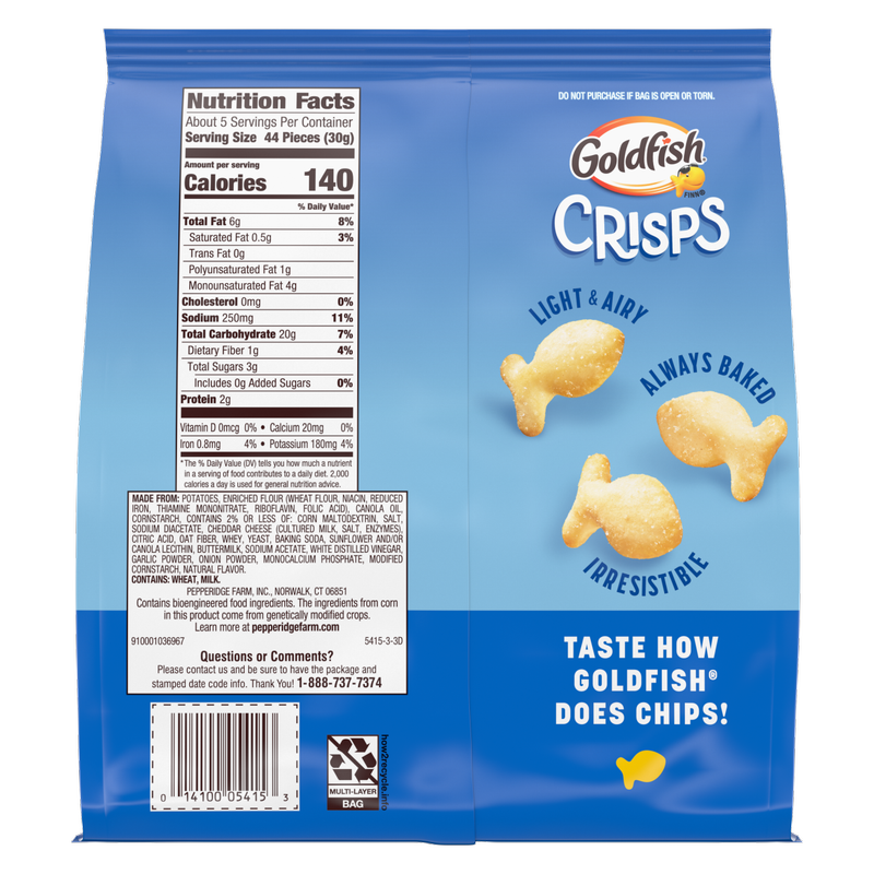 Goldfish Crisps Salt & Vinegar 6.25oz