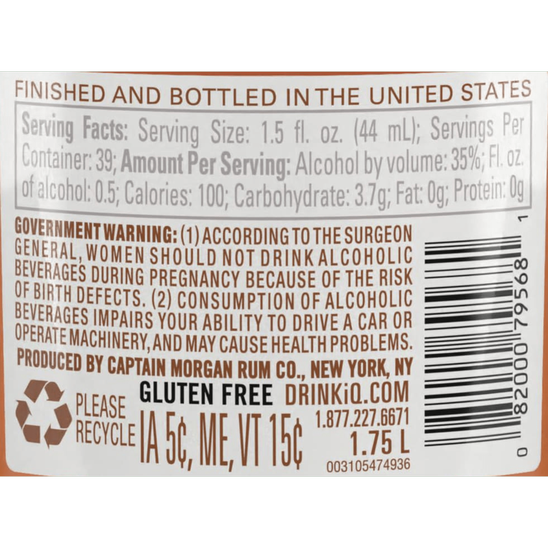 Captain Morgan Original Spiced Rum, 1.75 L (70 Proof)