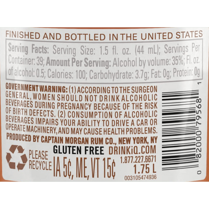 Captain Morgan Original Spiced Rum, 1.75 L (70 Proof)