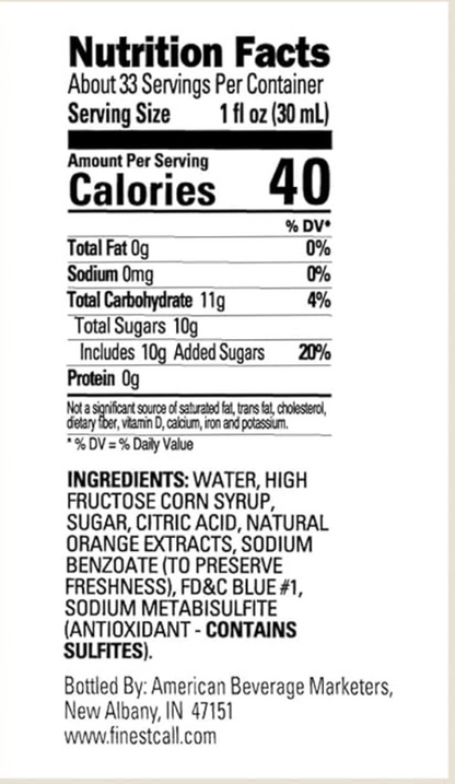 Finest Call Blue Curacao Syrup 1 Liter