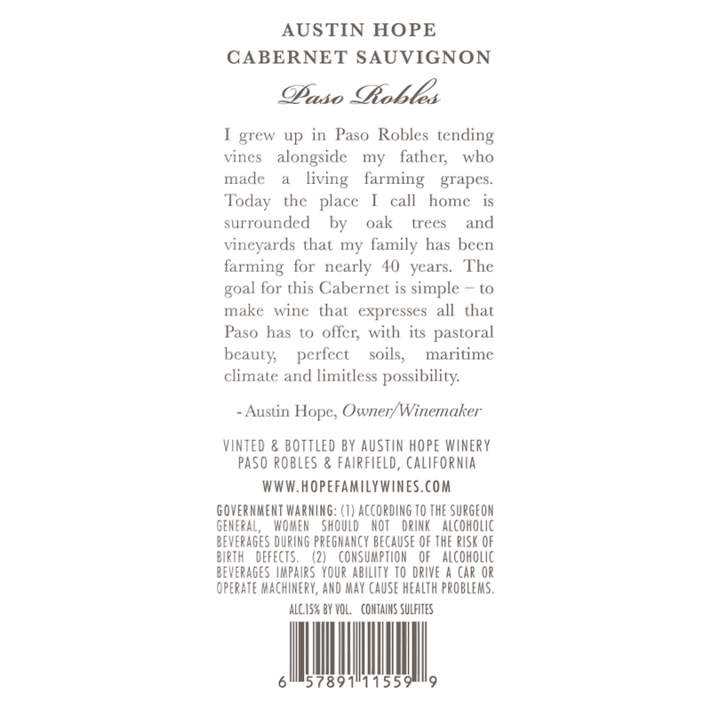 Austin Hope Cabernet Sauvignon 750ml