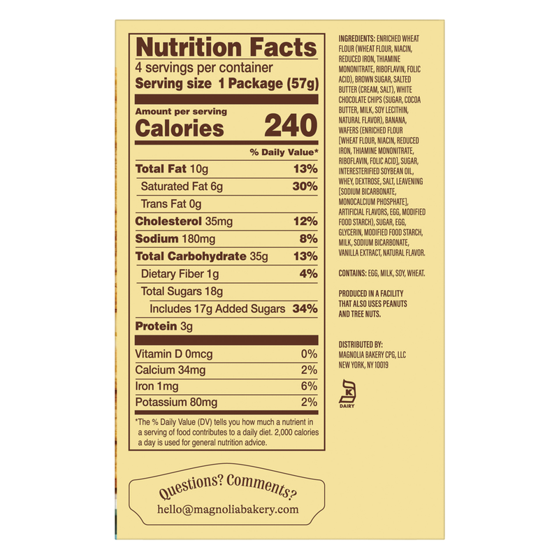 Magnolia Bakery Banana Pudding Cookies - Classic Vanilla With White Chocolate Chips, 4ct 8oz Carton