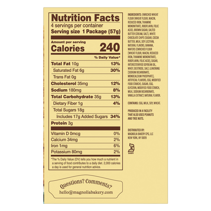 Magnolia Bakery Banana Pudding Cookies - Classic Vanilla With White Chocolate Chips, 4ct 8oz Carton