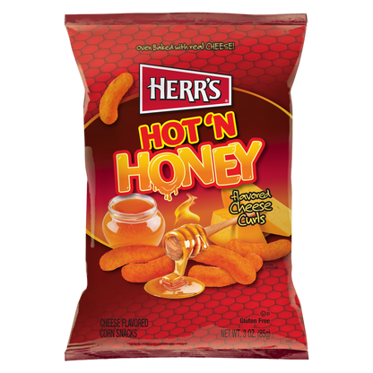 Herr's Hot N Honey Cheese Curl,  3oz