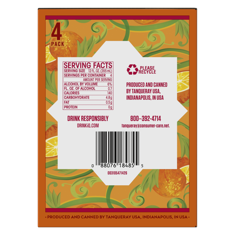 Tanqueray Sevilla Orange Gin & Soda Cocktail 4pk 12oz Cans 6% ABV
