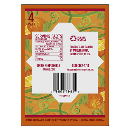 Tanqueray Sevilla Orange Gin & Soda Cocktail 4pk 12oz Cans 6% ABV