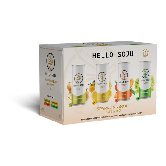 Hello Soju Variety Pack 8pk 12oz Can 7% ABV