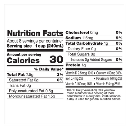 Silk Unsweetened Vanilla Almond Milk 1/2 Gallon