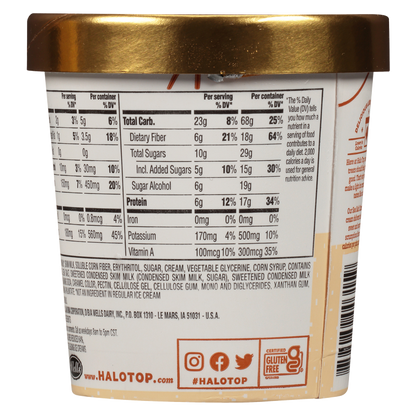 Halo Top Sea Salt Caramel Light Ice Cream, 16 fl oz Pint