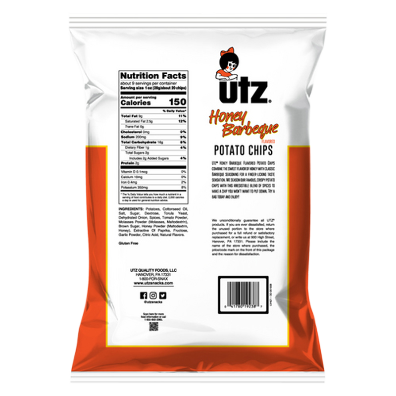 Utz Potato Chips Honey BBQ 8.5oz