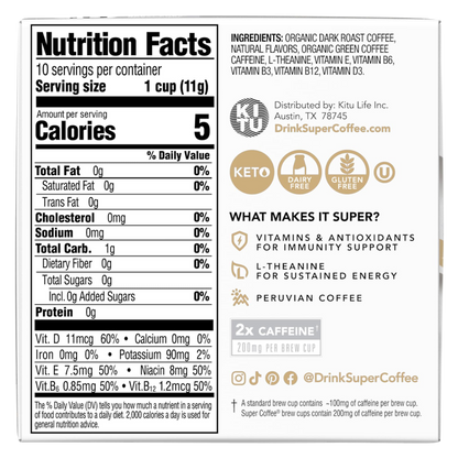 Super Coffee Vanilla Super Pods 10ct