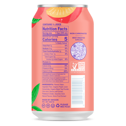 Swoon Zero Sugar Peach Tea 12oz Can