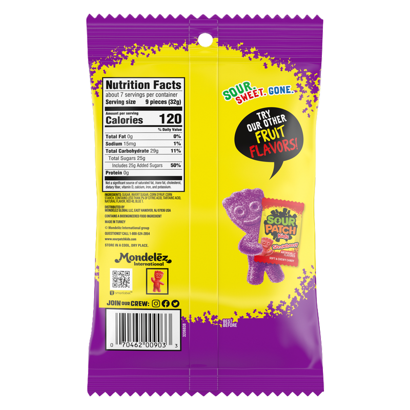 Sour Patch Kids Grape Soft & Chewy Candy 8.02oz