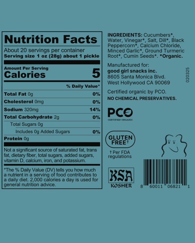 HOT GIRL PICKLES Original Dill 32 Fl Oz