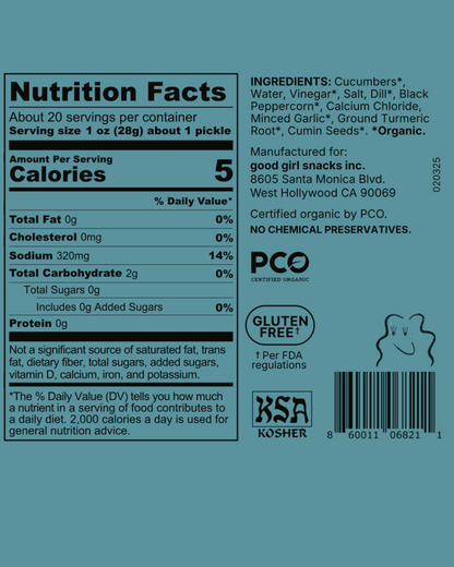 HOT GIRL PICKLES Original Dill 32 Fl Oz