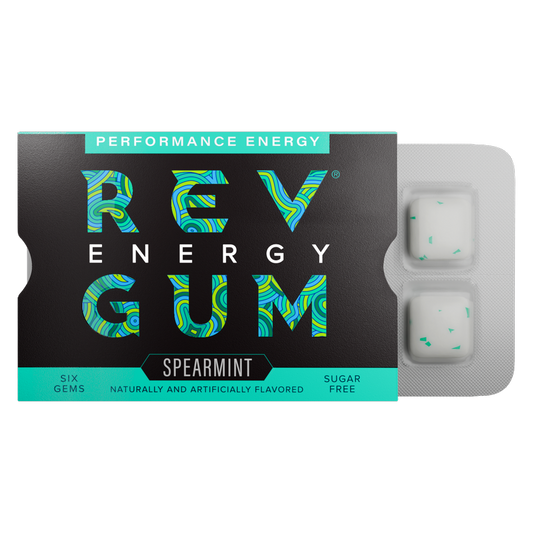 REV ENERGY GUM, Spearmint Caffeinated Regular Strength