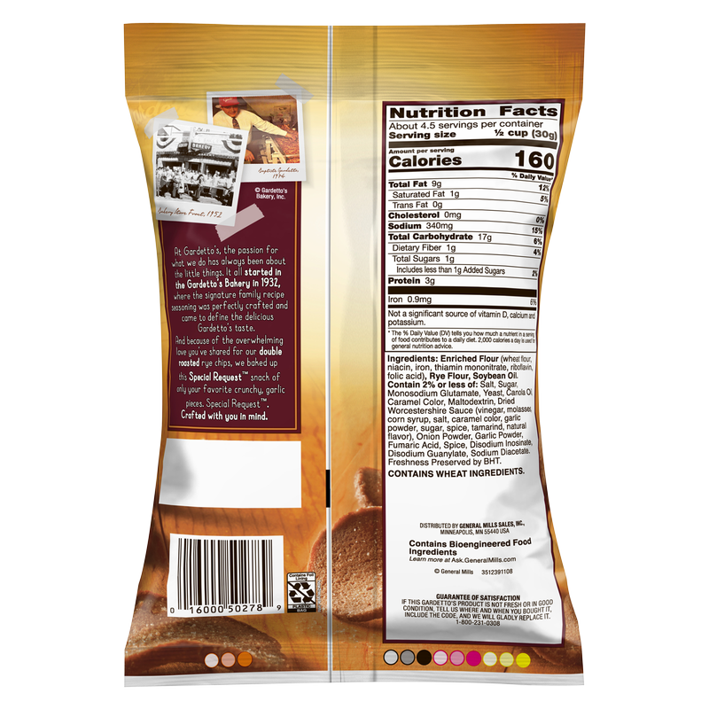 Gardetto's Garlic Rye Chips 4.75oz