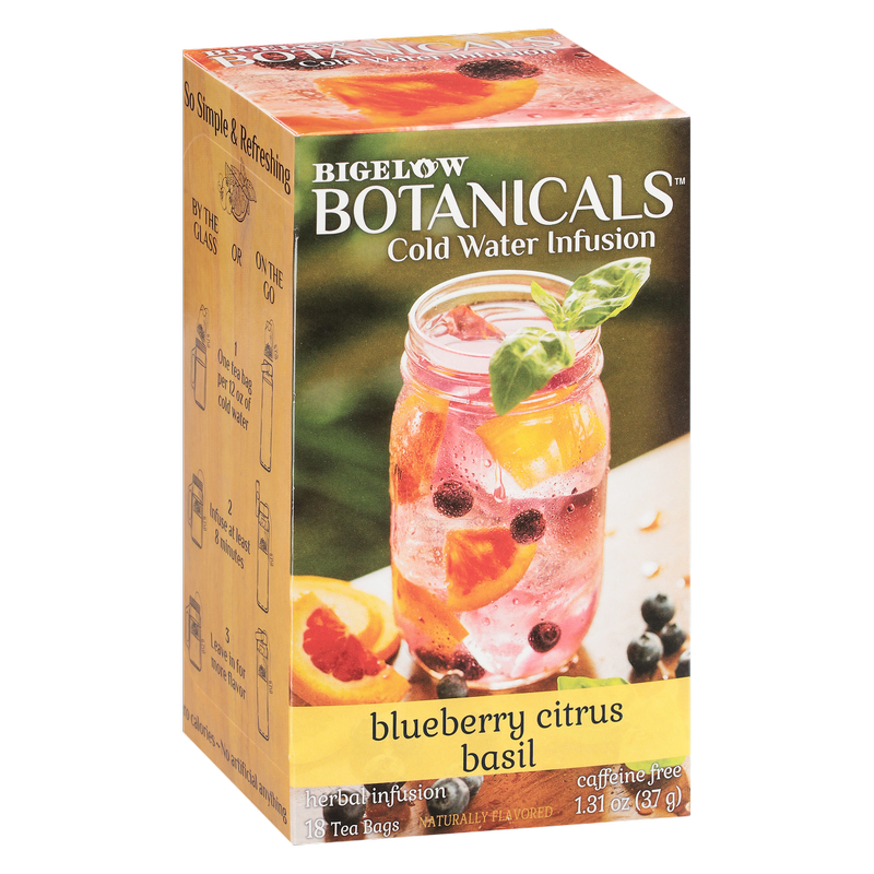 Bigelow Botanicals Blueberry Citrus Basil Cold Water Infusion Caffeine Free Tea Bags 18ct Box