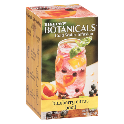 Bigelow Botanicals Blueberry Citrus Basil Cold Water Infusion Caffeine Free Tea Bags 18ct Box