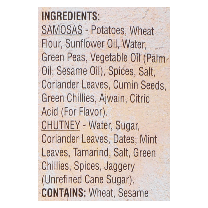 Deep Indian Kitchen Potato & Pea Samosas with Chutney 12 oz.