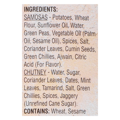 Deep Indian Kitchen Potato & Pea Samosas with Chutney 12 oz.