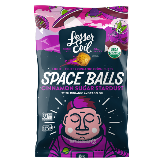 LesserEvil Space Balls Cinnamon Sugar Stardust - 5oz