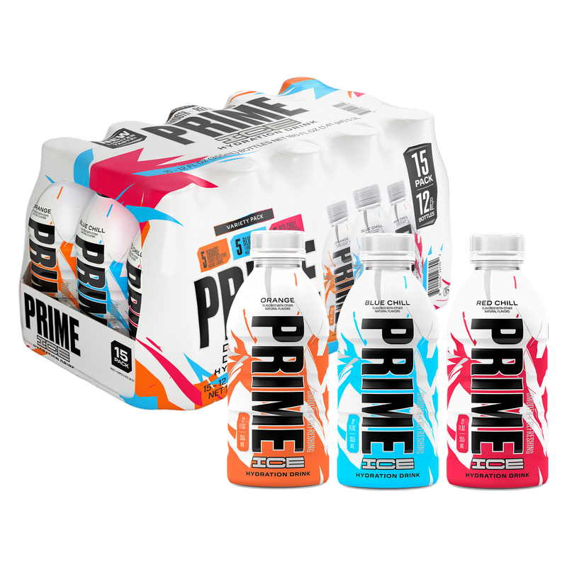 Prime Ice Hydration Chill Variety Pack 15pk 12oz Btl