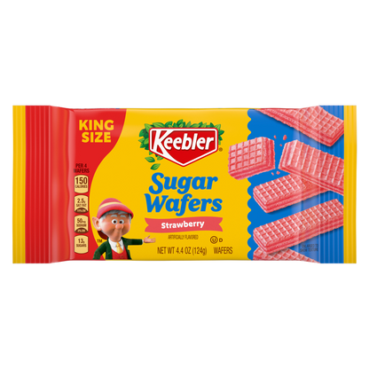 Keebler Strawberry Sugar Wafers, King Size, 4.4 oz