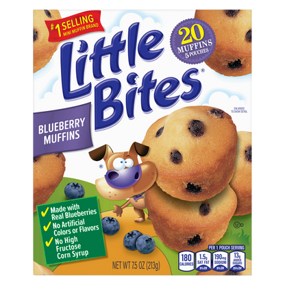Entenmann's Little Bites Blueberry Mini Muffins, 5 packs, 7.5 oz