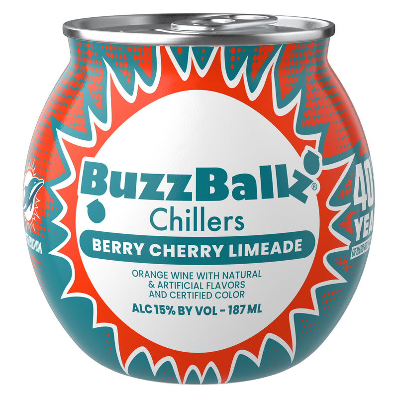Buzzballz Chillers Miami Dolphins Berry Cherry Limeade 187ml 15% ABV