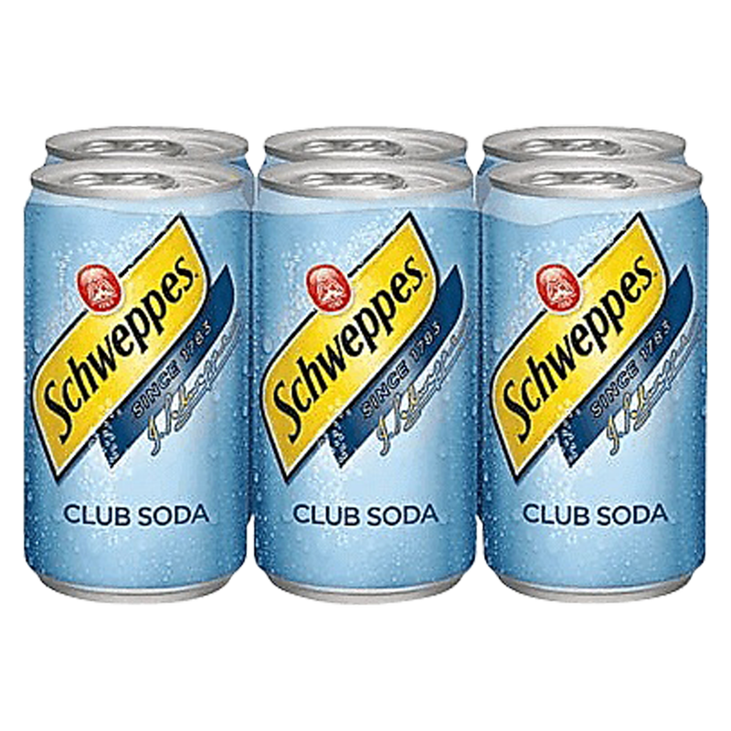 Schweppes Club Soda 6pk 7.5oz Mini Can