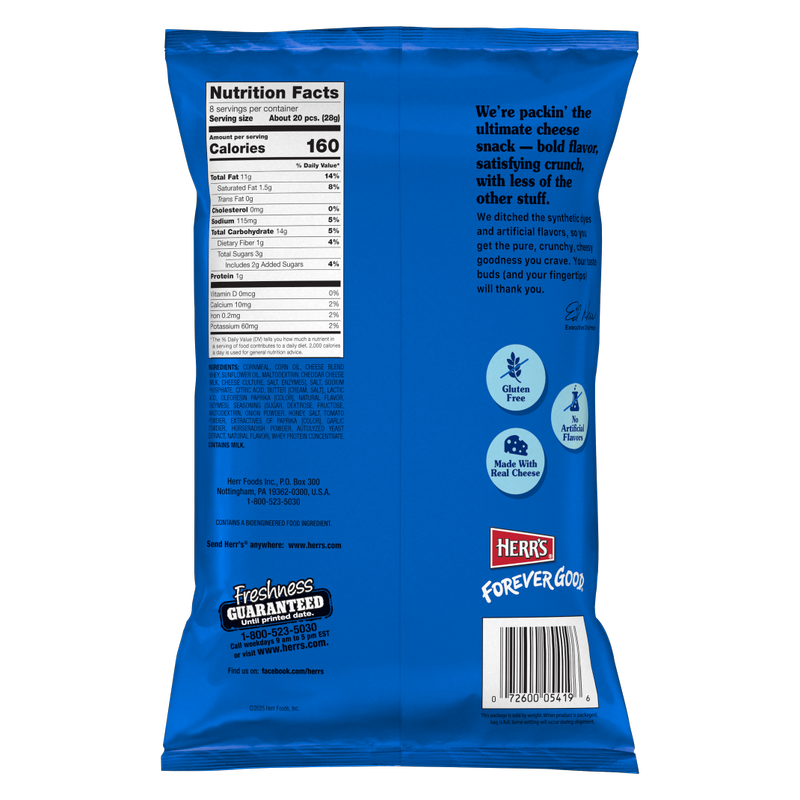 Herr's Honeybuzz Crunchy Cheese CHOMZ, 8 oz