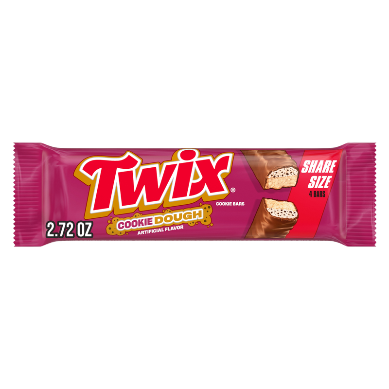 TWIX Cookie Dough Milk Chocolate Bars, Share Size, 2.72 oz