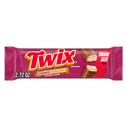 TWIX Cookie Dough Milk Chocolate Bars, Share Size, 2.72 oz
