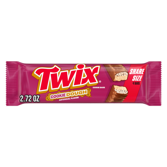 TWIX Cookie Dough Milk Chocolate Bars, Share Size, 2.72 oz