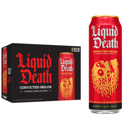 Liquid Death Convicted Melon Sparkling Water 8pk 19.2oz King Size Cans