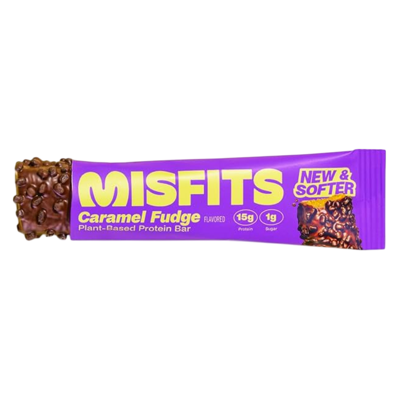 Misfits Plant-Based Caramel Fudge Protein Bar, 1.8oz