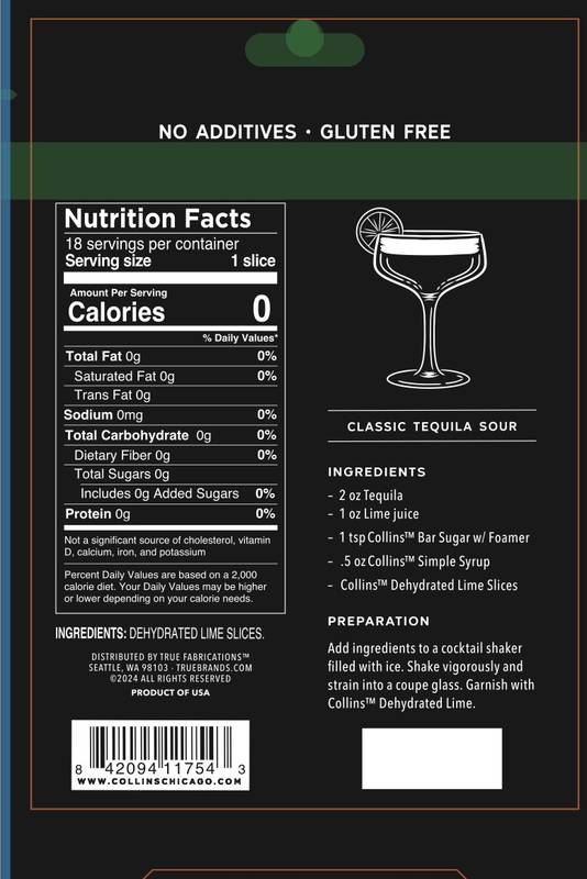 Collins Dehydrated Lime Cocktail Garnish