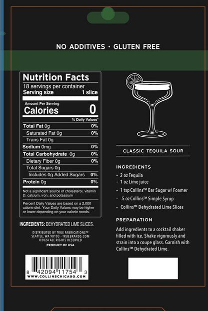 Collins Dehydrated Lime Cocktail Garnish