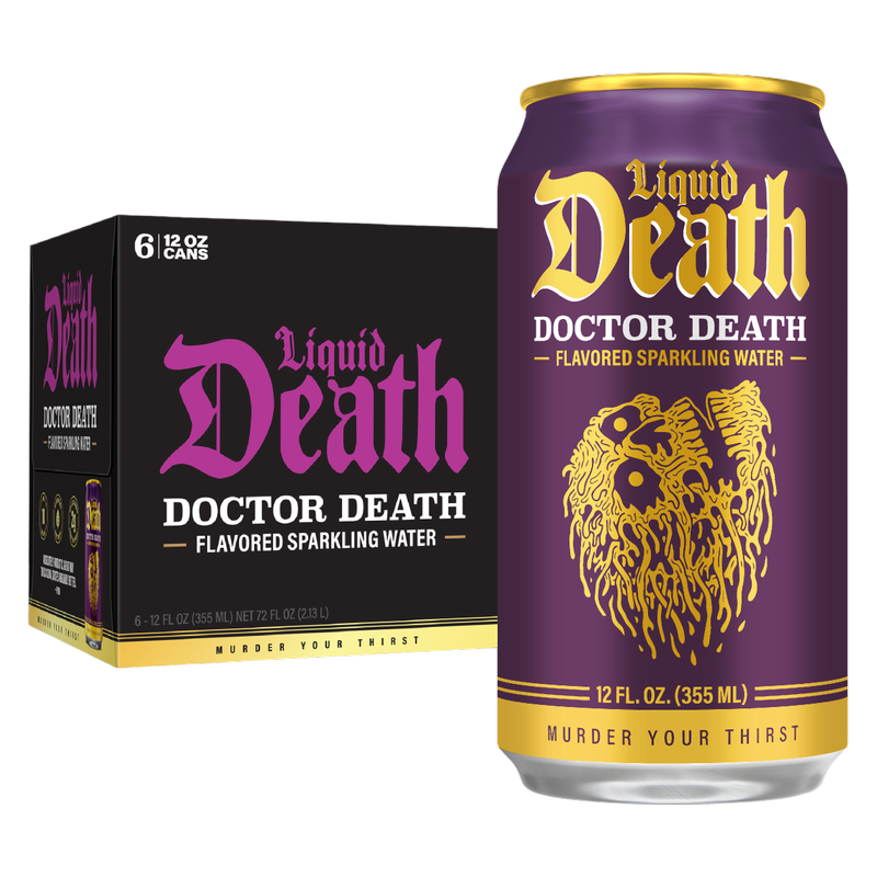 Liquid Death Doctor Death Sparkling Water 6pk 12oz Can