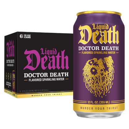 Liquid Death Doctor Death Sparkling Water 6pk 12oz Can