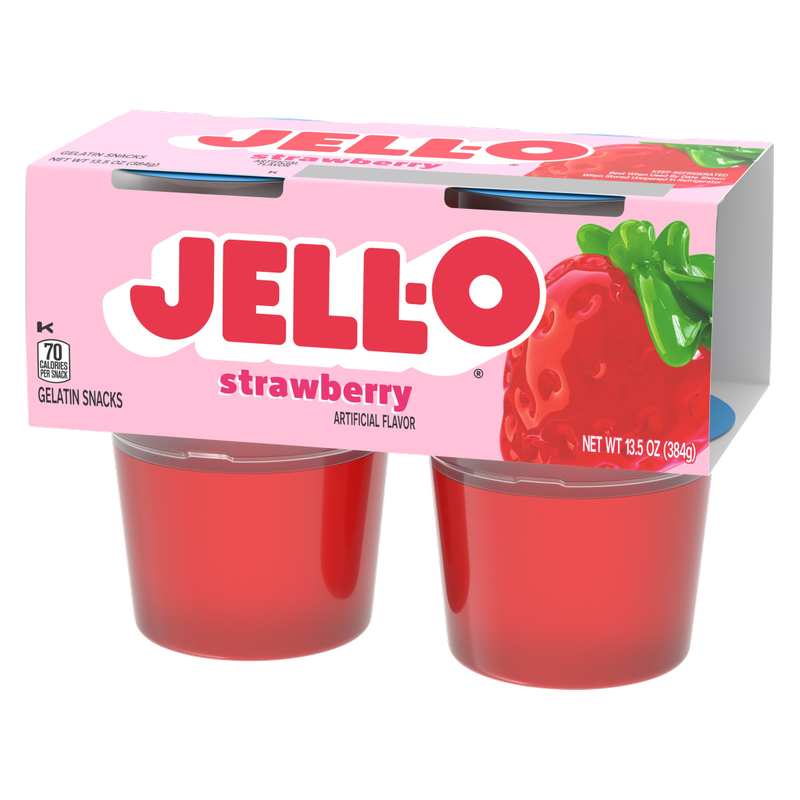 Jell-O Original Strawberry Snack Cups - 4ct
