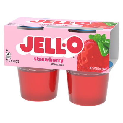 Jell-O Original Strawberry Snack Cups - 4ct